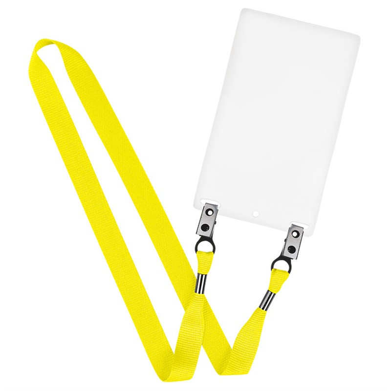 3/4 inch neon grosgrain polyester blank lanyard with double bulldog clips and event holder.
