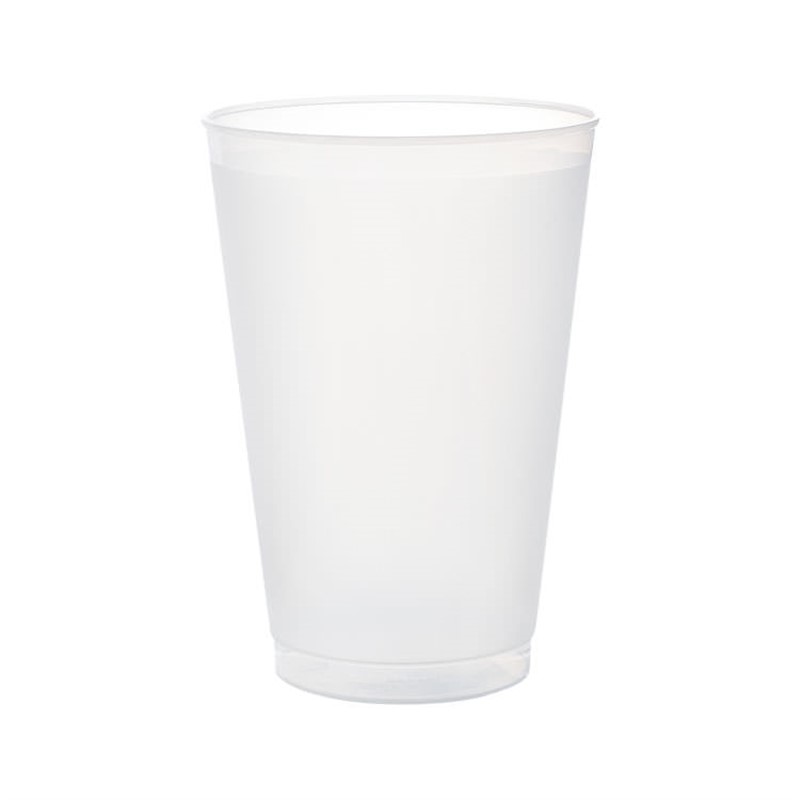 Durable plastic frosted plastic cup blank in 20 ounces.