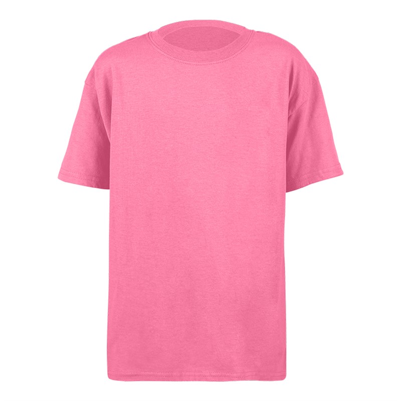 Safety pink customized child short sleeve shirt.