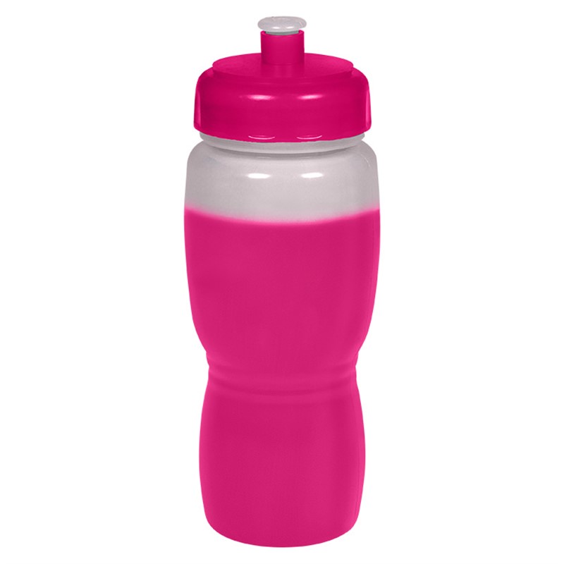 Plastic mood water bottle with push pull cap in 18 ounces.
