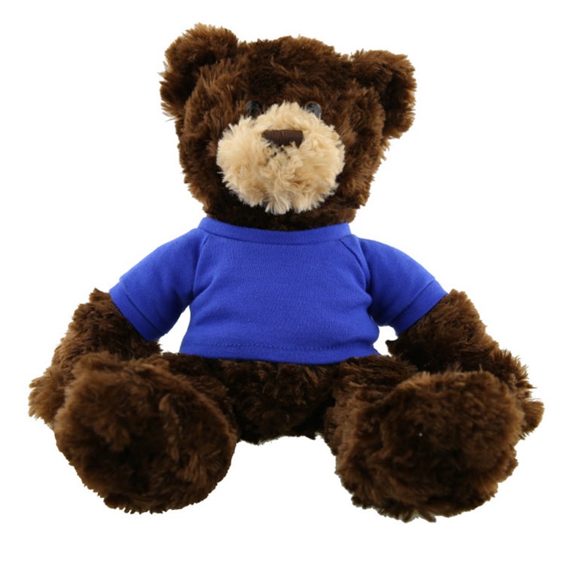 Plush and cotton dark brown stuffed bear blank.