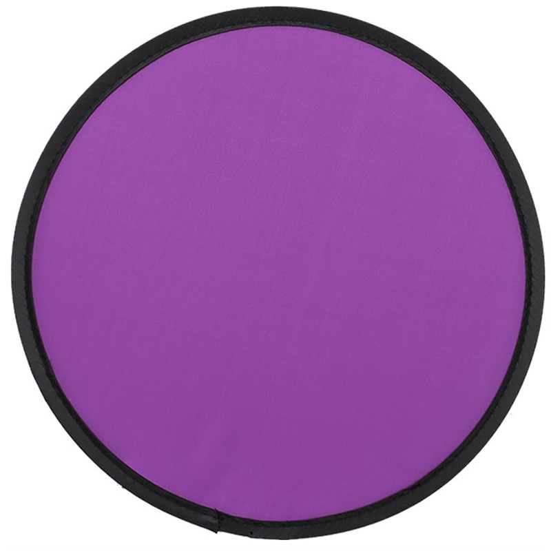 Polyester foldable 10 inch flying disc and matching pouch blank.