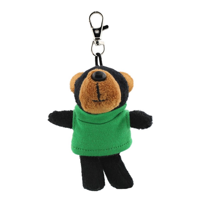 Plush and cotton key tag black bear.