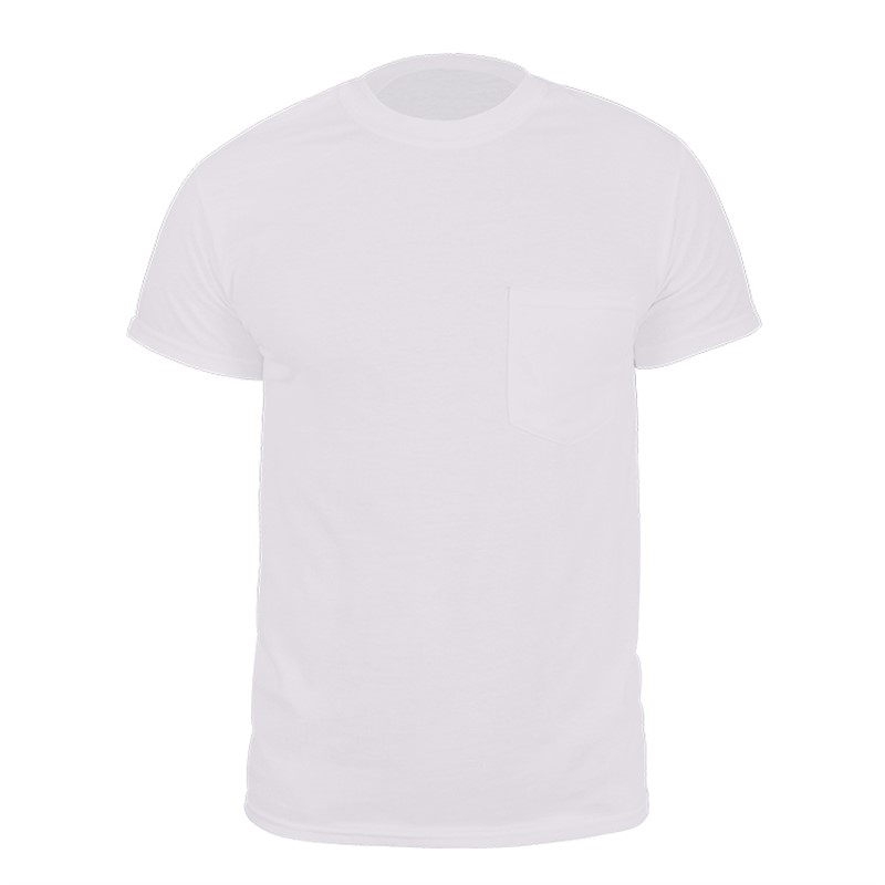 White Gildan® DryBlend® Pocket T-Shirt | Totally Promotional