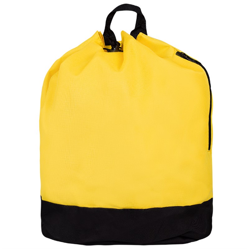 Polyester drawstring tote backpack.