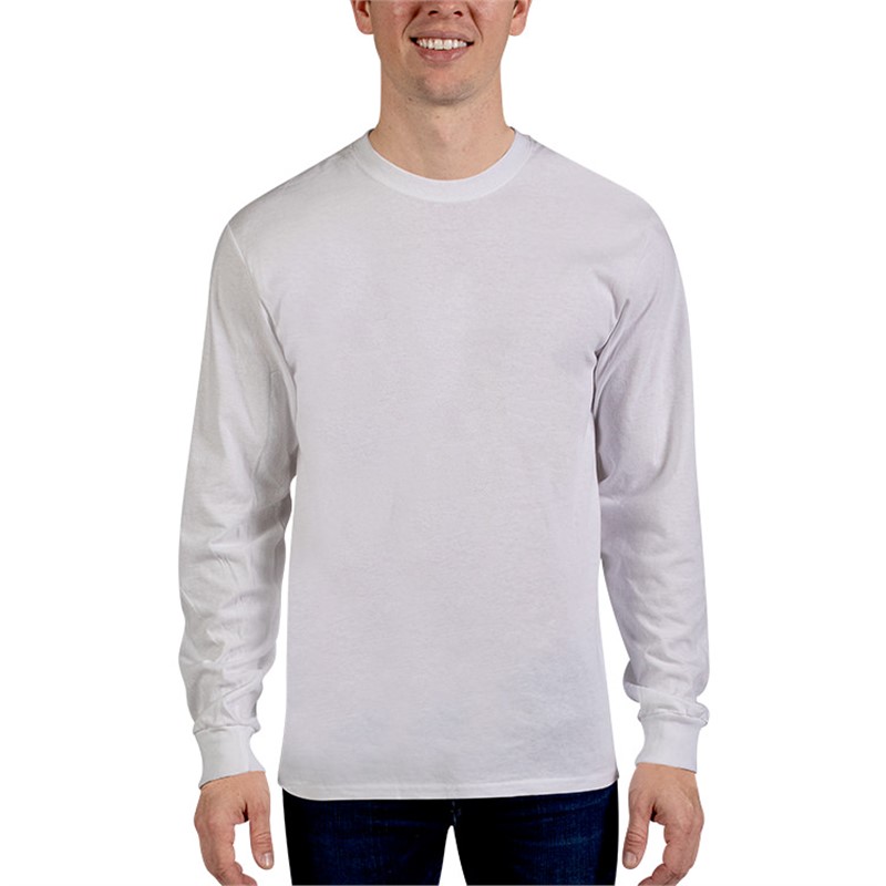 White Port & Company® Long Sleeve Cotton T-Shirt | Totally Promotional