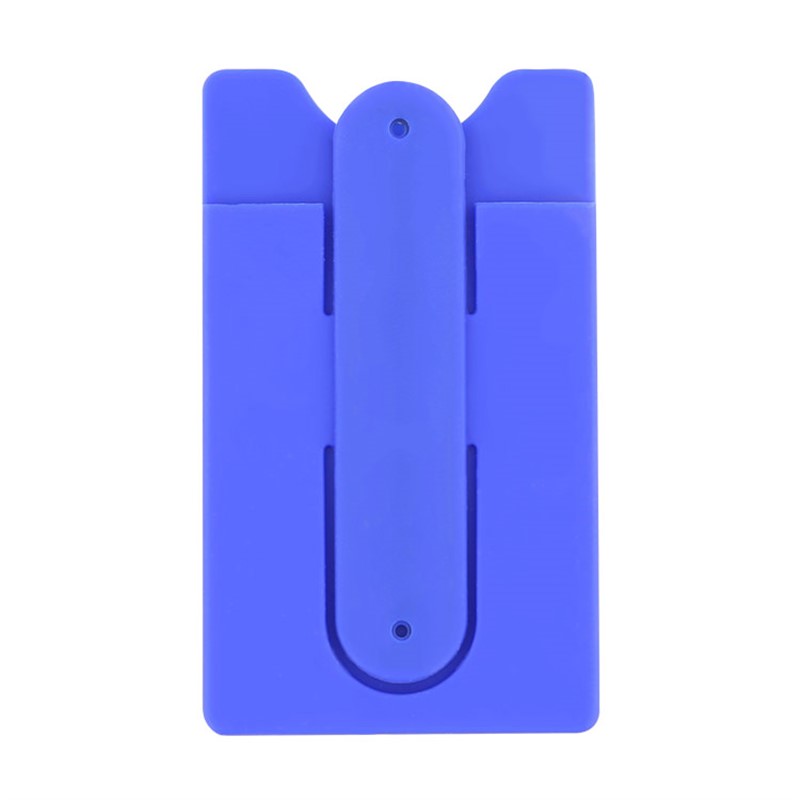 Silicone phone wallet with kickstand.