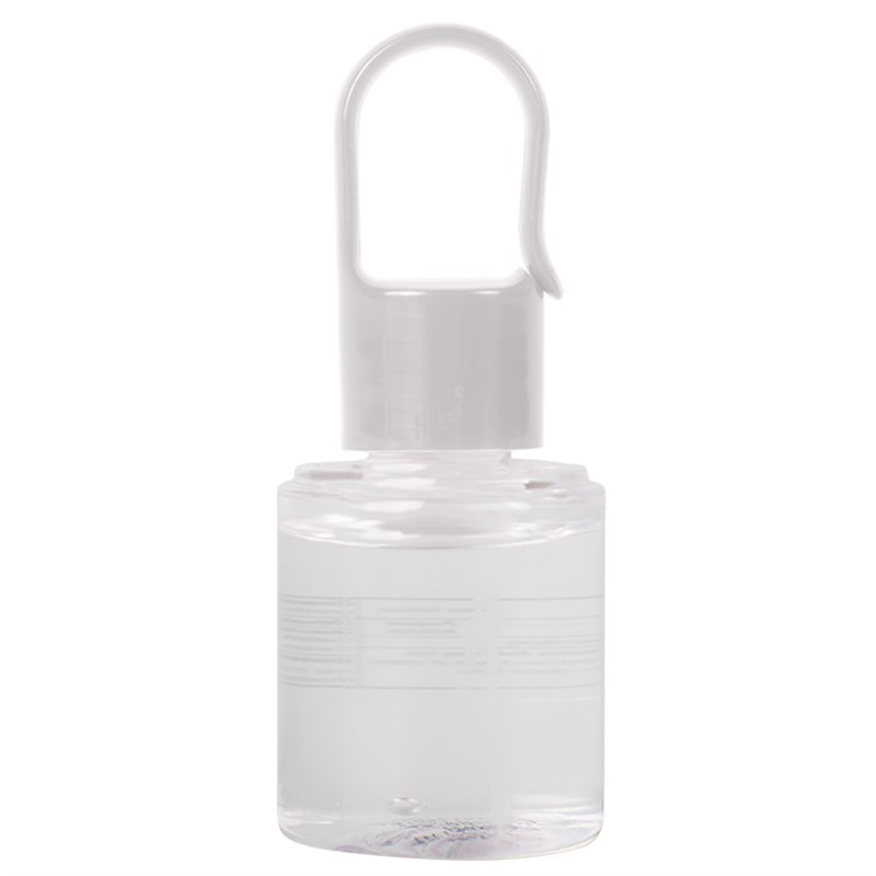 Plastic green cap hand sanitizer with a personalized imprint.