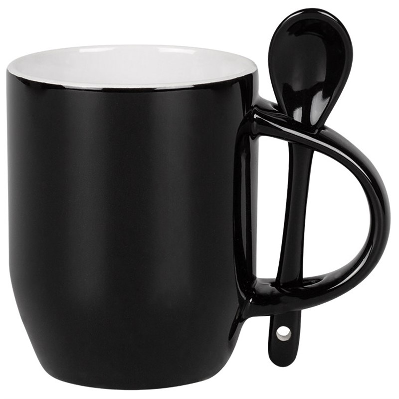 Ceramic coffee mug with c-handle in 11 ounces.