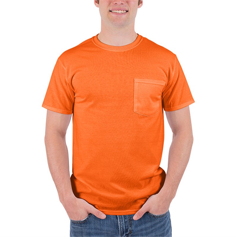 Custom Printed Safety Colors Jerzees® Dri-Power® Active Cotton-Poly Pocket  T-Shirt-Full Color