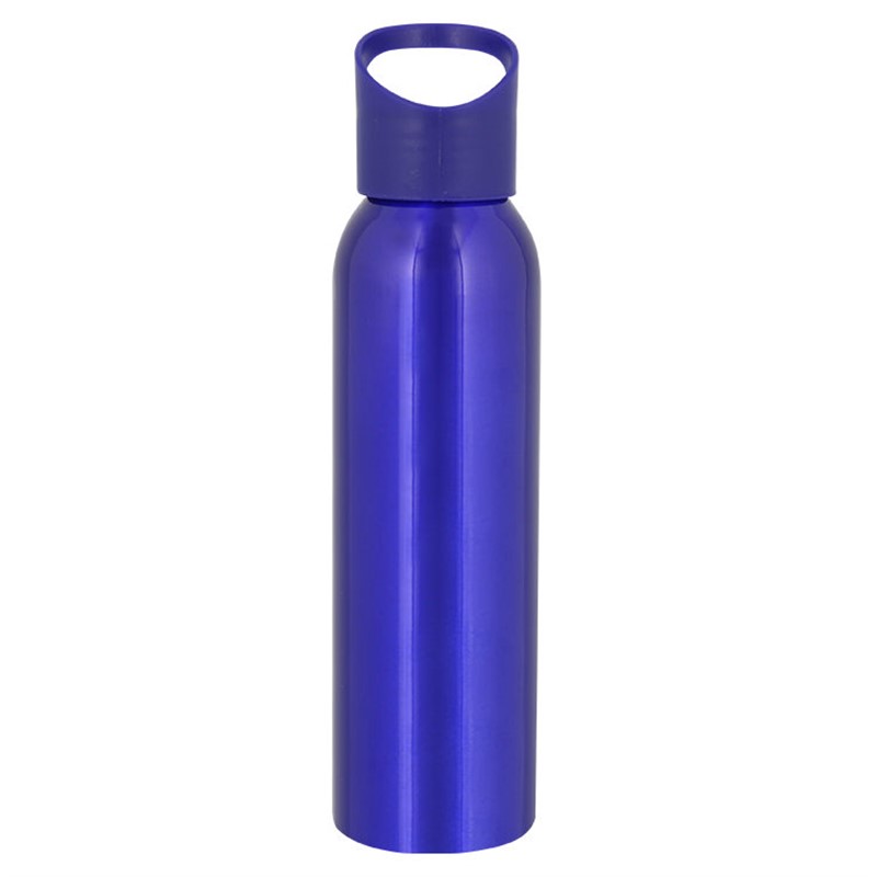 Aluminum water bottle with screw on lid in 20 ounces.