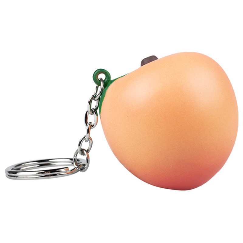 peach stress keychain