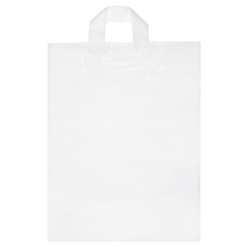 Plastic frosted recyclable shopper bag blank.