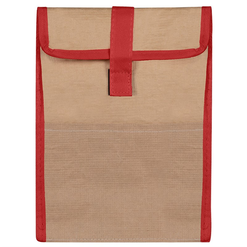 Woven paper lunch bag.