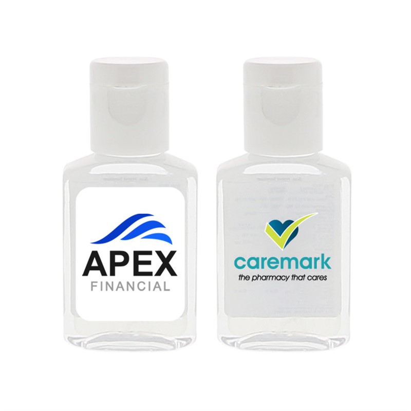 PET plastic bottle with clear or white label hand sanitizer.