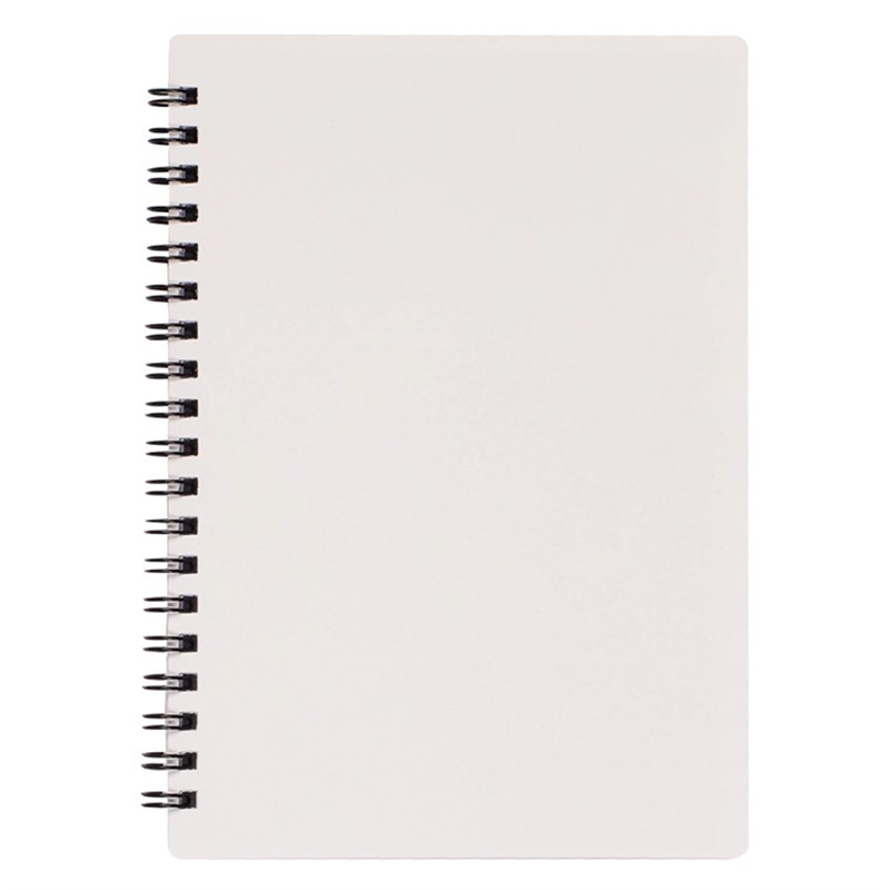 Blank spiral notebook.