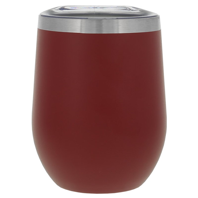 Stainless steel wine tumbler in 12 ounces.