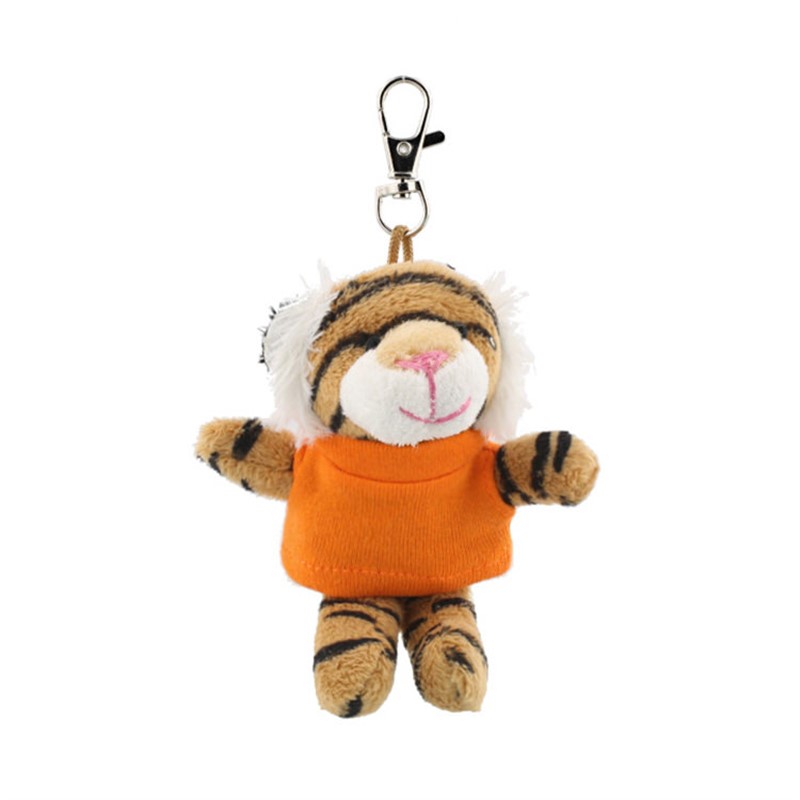 Plush and cotton key tag tiger.