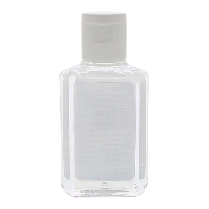 Blank 2 ounce plastic hand sanitizer bottle.