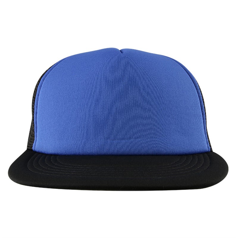 Royal blue with black customized trucker hat.