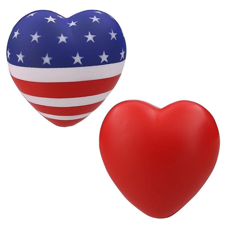 Foam patriotic heart stress ball.