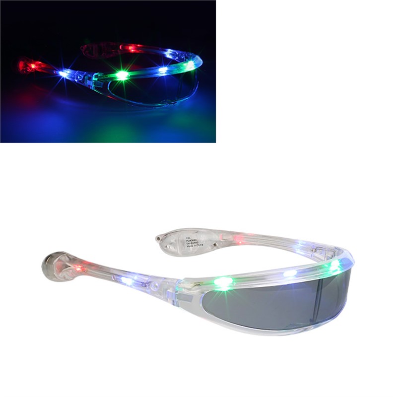 Plastic futuristic light up sunglasses.