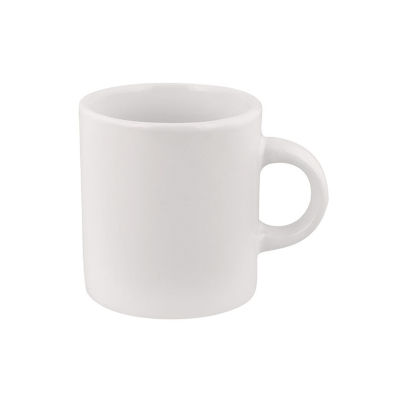 Ceramic espresso mug with c-handle in 3 ounces.