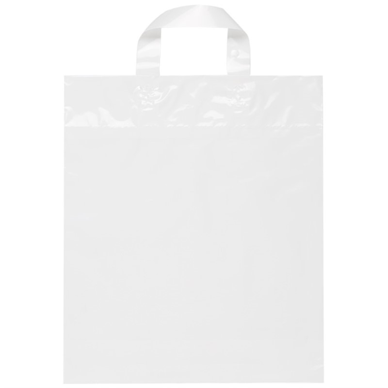 Plastic medium soft handle loop recyclable bag blank.