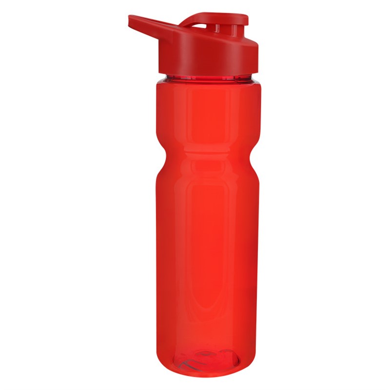 Plastic water bottle blank with snap lid in 28 ounces.