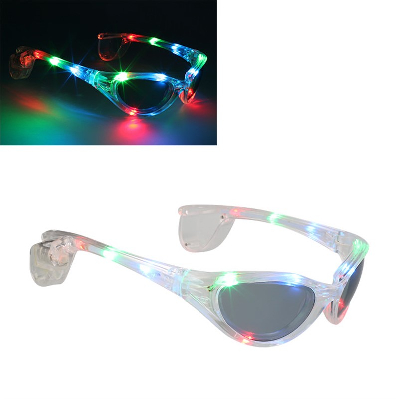 Plastic rainbow LED glasses.