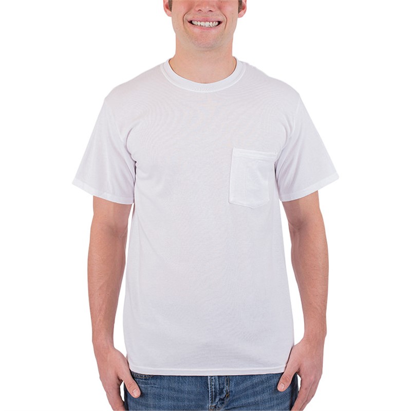 Philadelphia Dom bacon White Port & Company® Cotton Pocket T-Shirt-Blank | Totally Promotional
