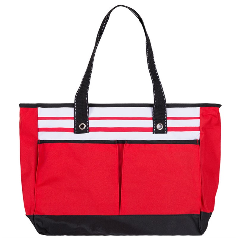 Polyester broad space fashion tote.