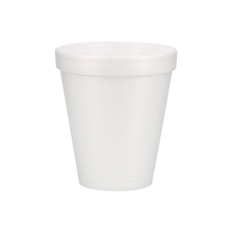 Styrofoam white foam cup in 8 ounces.