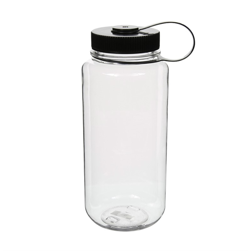 Plastic water bottle in 30 ounces.