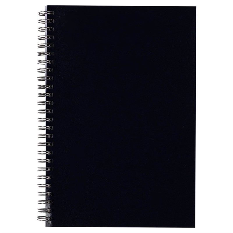 Leatherette spiral notebook.