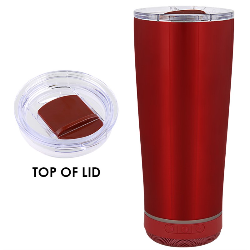 Stainless steel tumbler with speaker blank in 18 ounces.