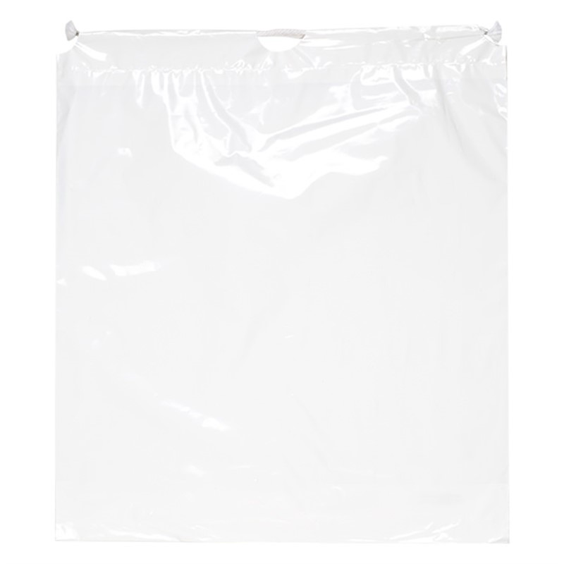 Plastic cotton drawstring bag.
