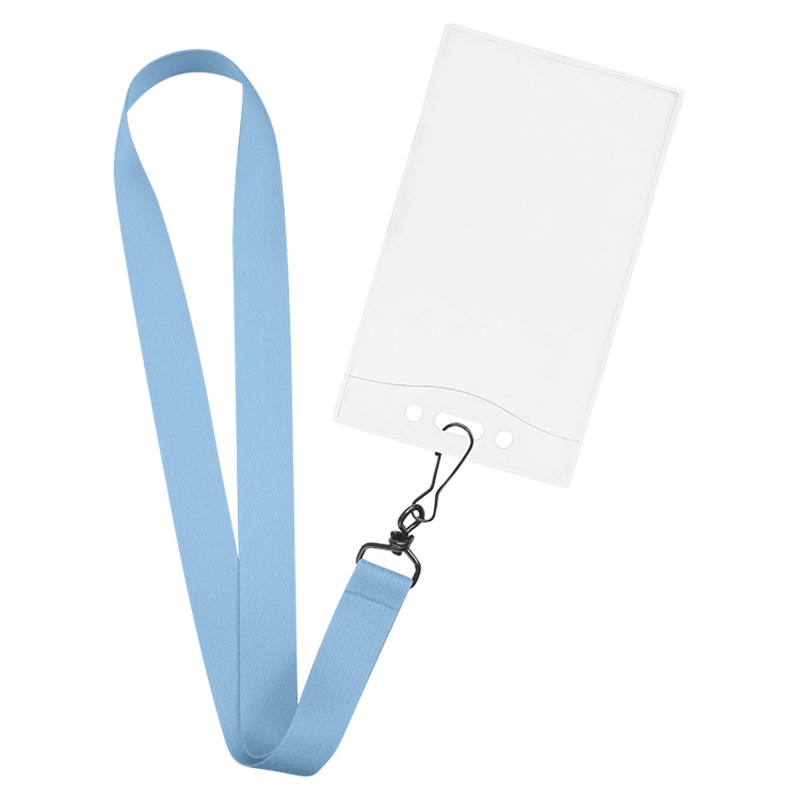 1 inch satin polyester lanyard with black j-hook and event ID holder.