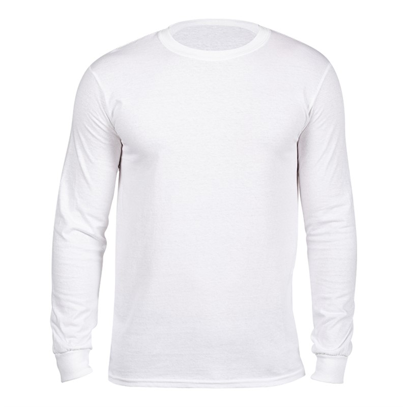 White Gildan® Cotton™ Long Sleeve T-Shirt-Blank |