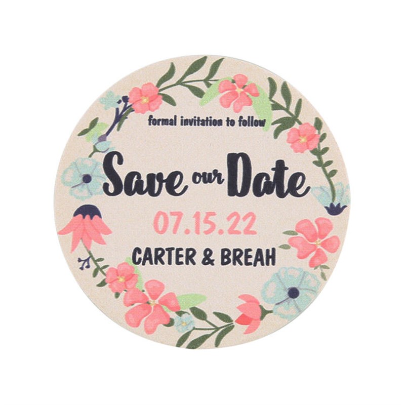 Floral Save the Date Coasters