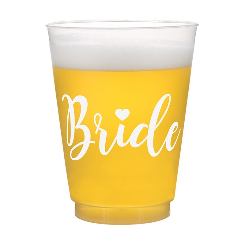 Bride Frosted Wedding Party Cup