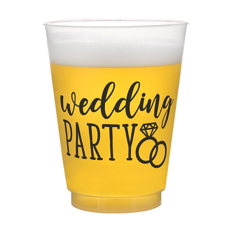 Frosted Wedding Party Cup-Black