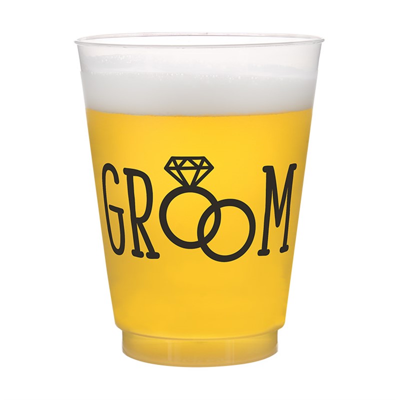 Groom Frosted Wedding Party Cup