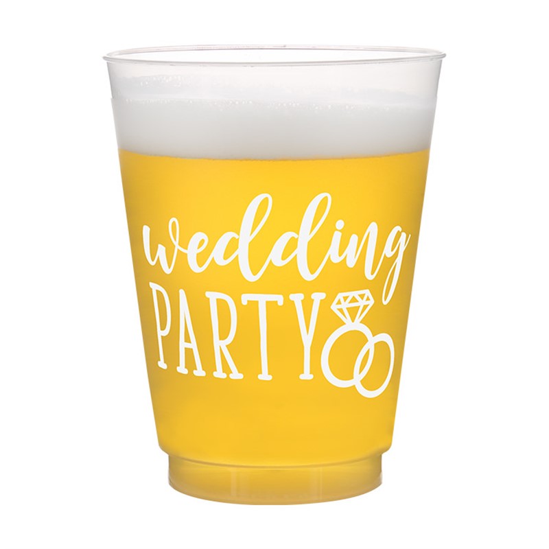 Frosted Wedding Party Cup-White