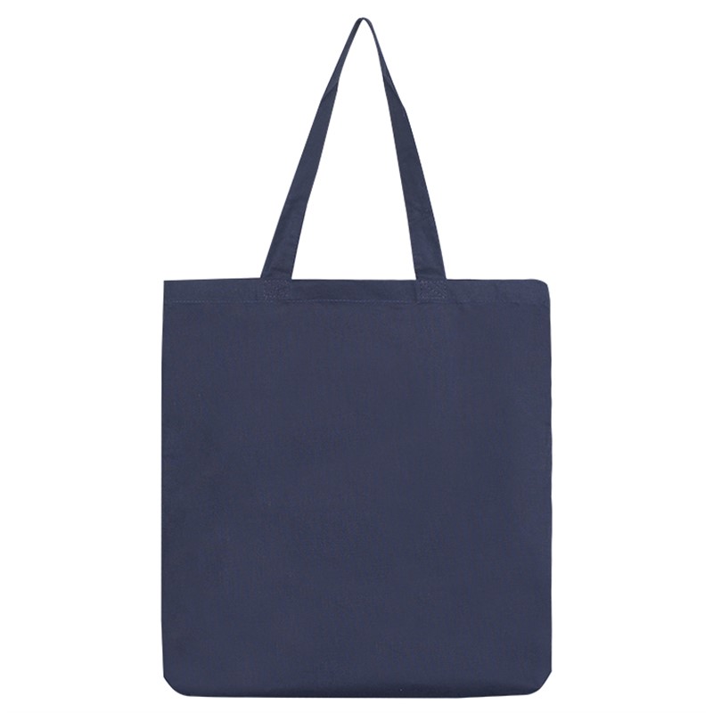 Cotton tote bag with self-fabric handles.