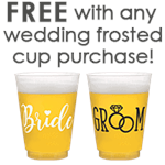 free bride and groom frosted cups
