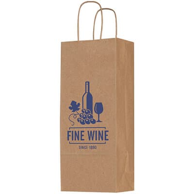 Kraft paper wine bag with personalized logo.