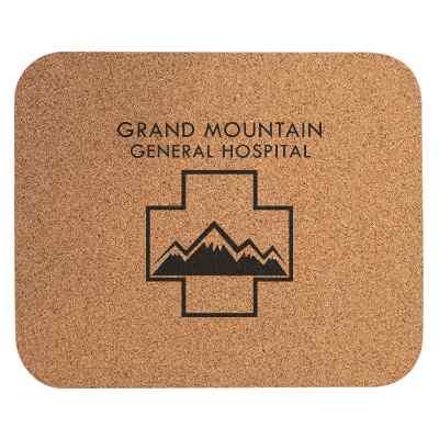 Cork rectangle mouse pad imprinted with your logo.
