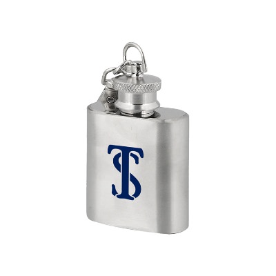 Stainless steel flask with custom imprint in 1 ounces.