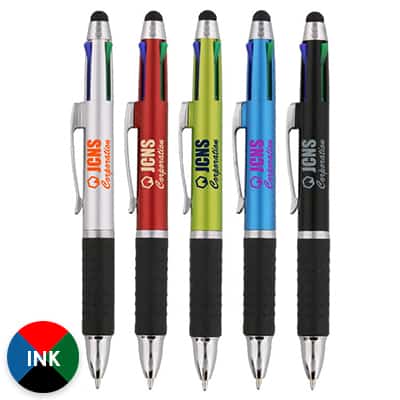 Plastic plural pen with stylus.